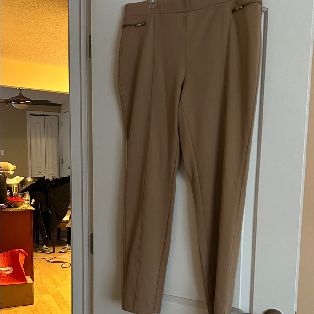Rafaella Women's Tan Straight Leg Pants